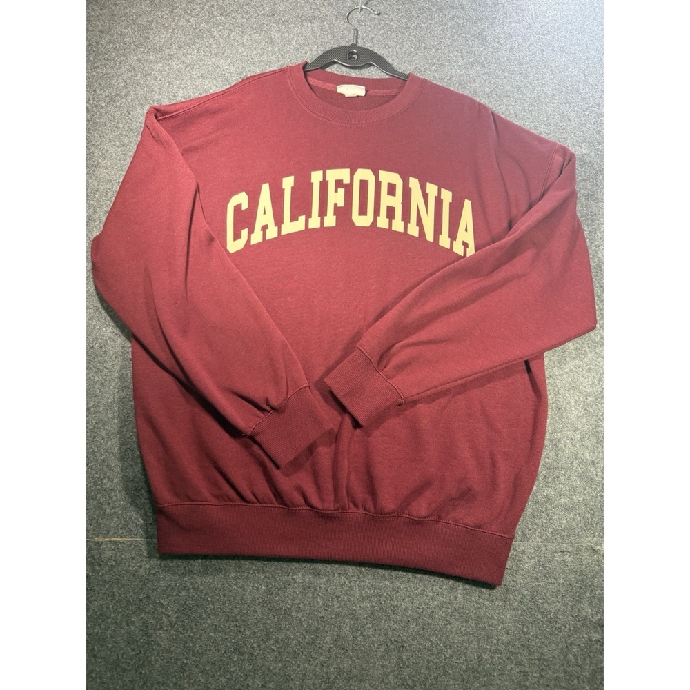 Reflex California Burgundy Red Crewneck Sweatshirt Size Medium Women's